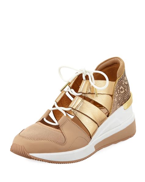 michael michael kors beckett leather and metallic sneaker|MICHAEL Michael Kors Beckett Trainer Sneakers .